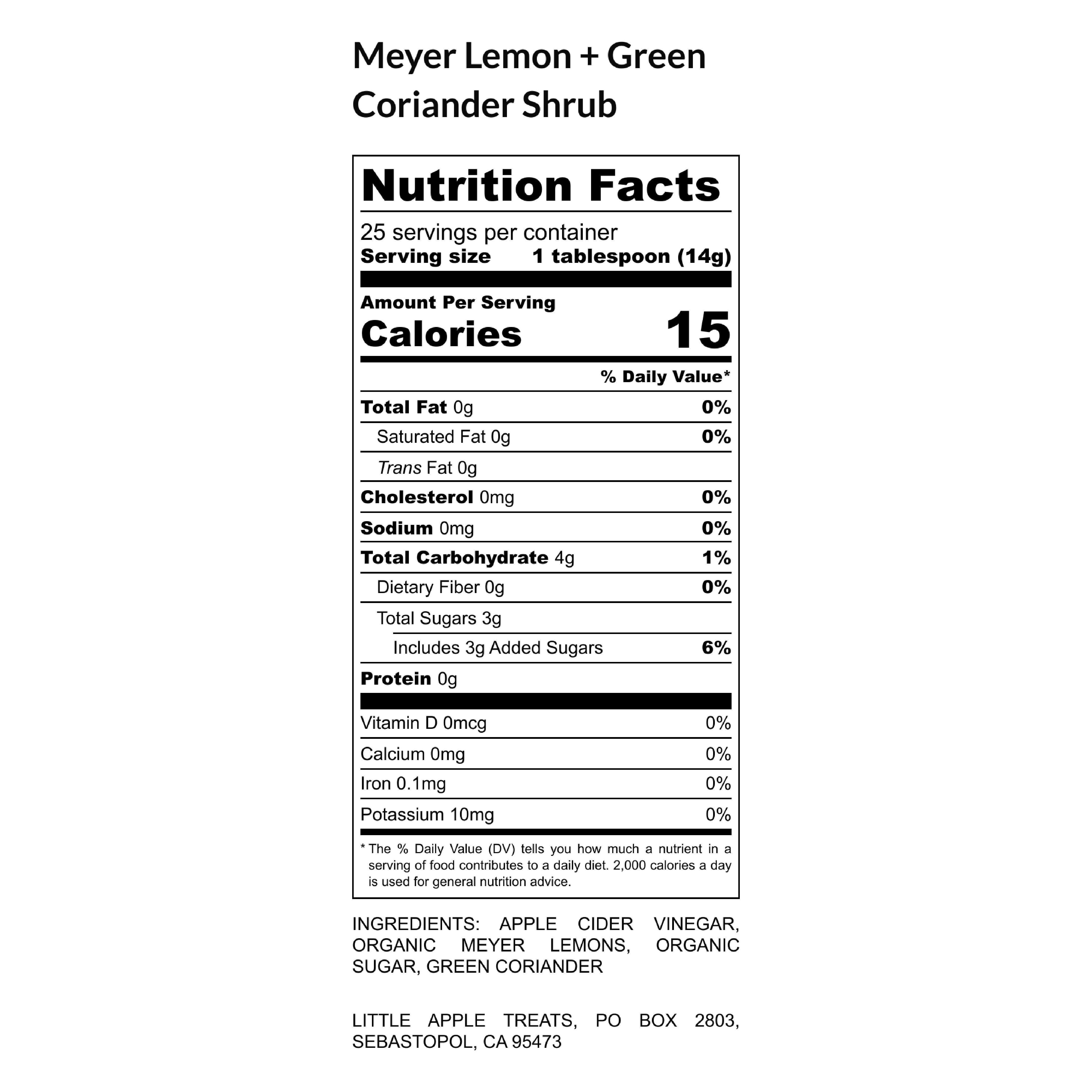 Meyer Lemon + Green Coriander Shrub